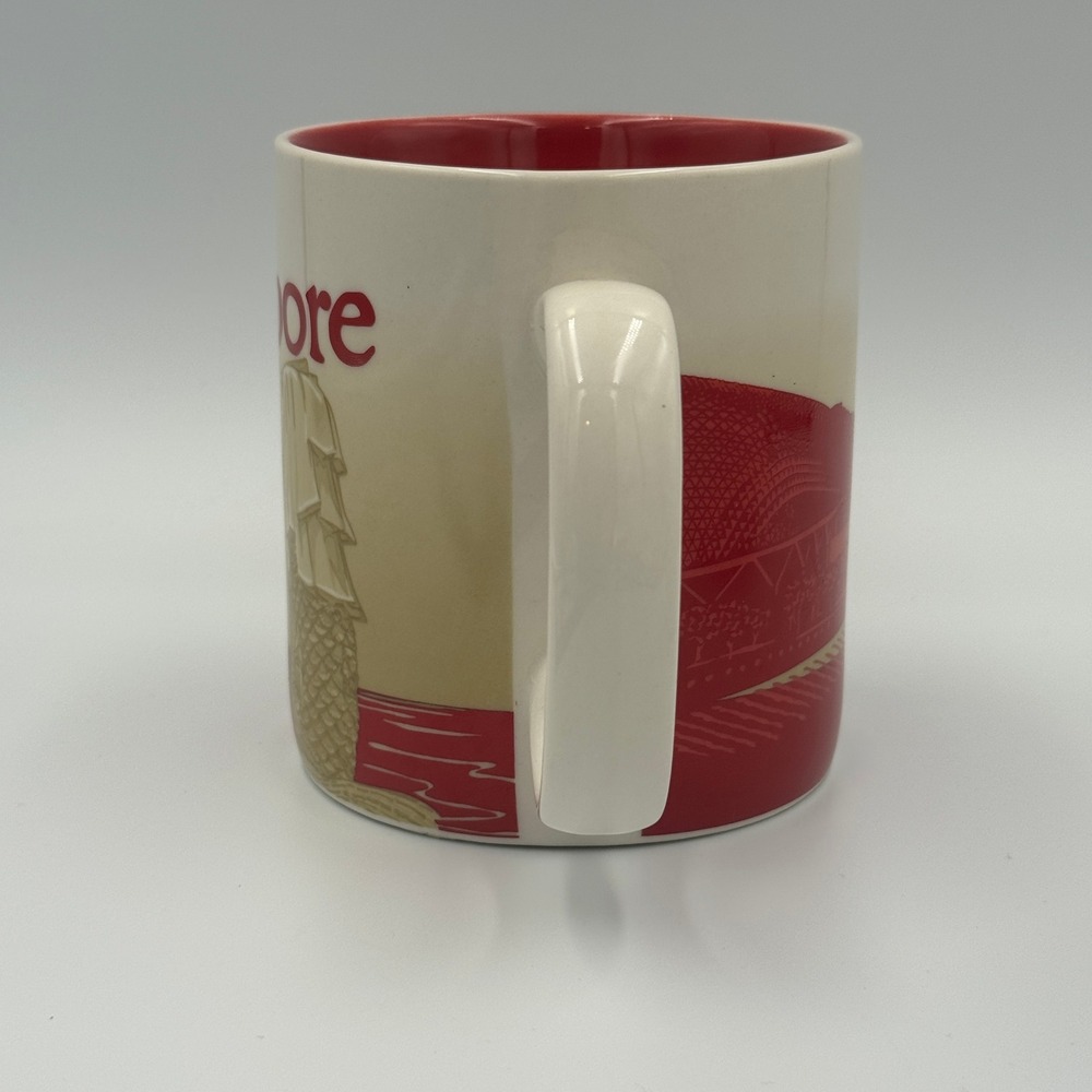Starbucks Singapore Global Icon Series Coffee Mug 16oz Red Cream Skyline 2015 - Picture 5 of 16